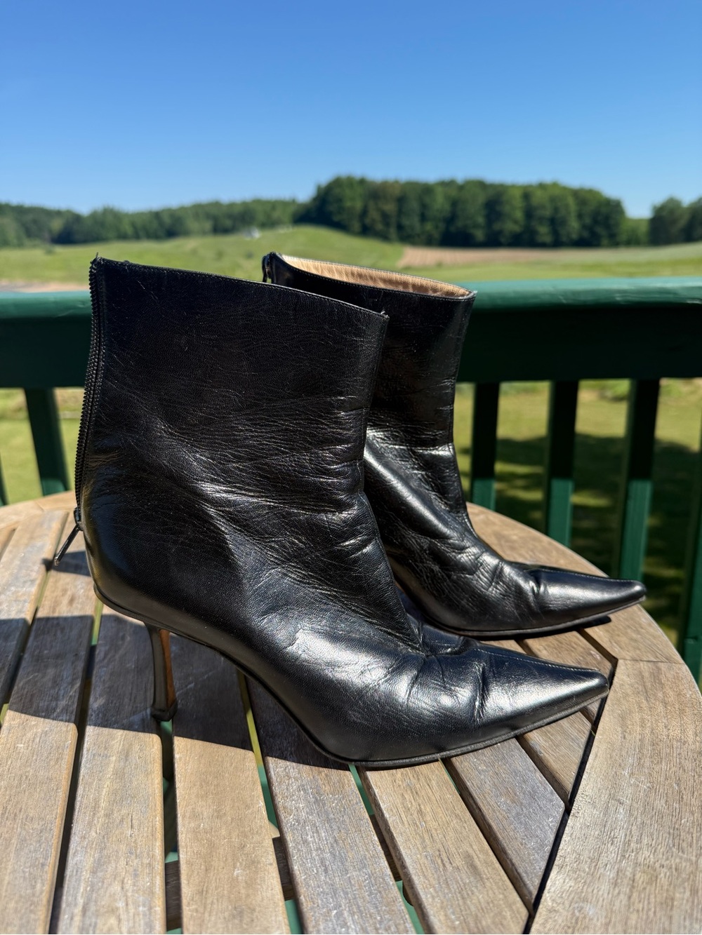 Jimmy Choo Black Pointed-Toe Stiletto Ankle Boots